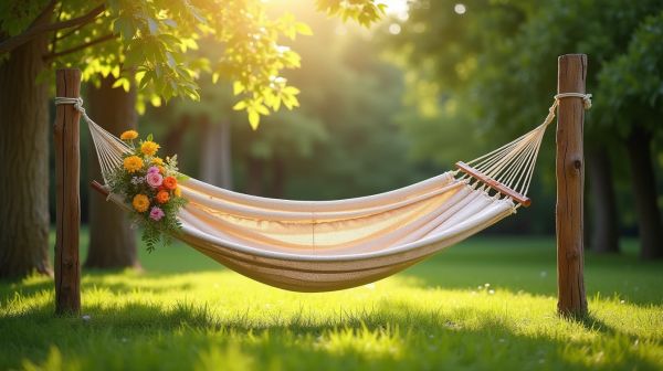 Le hamac double sur pied : confort et style au jardin